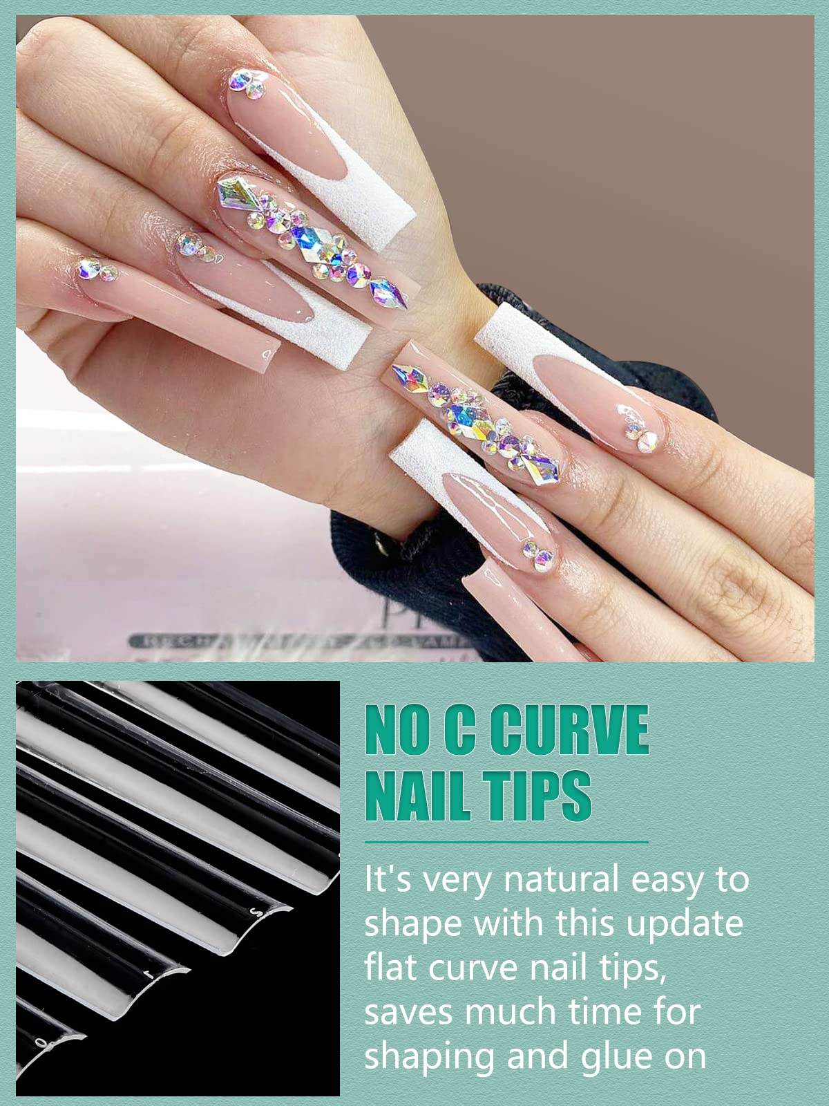 LIONVISON 3XL Square Nail Tips in various sizes