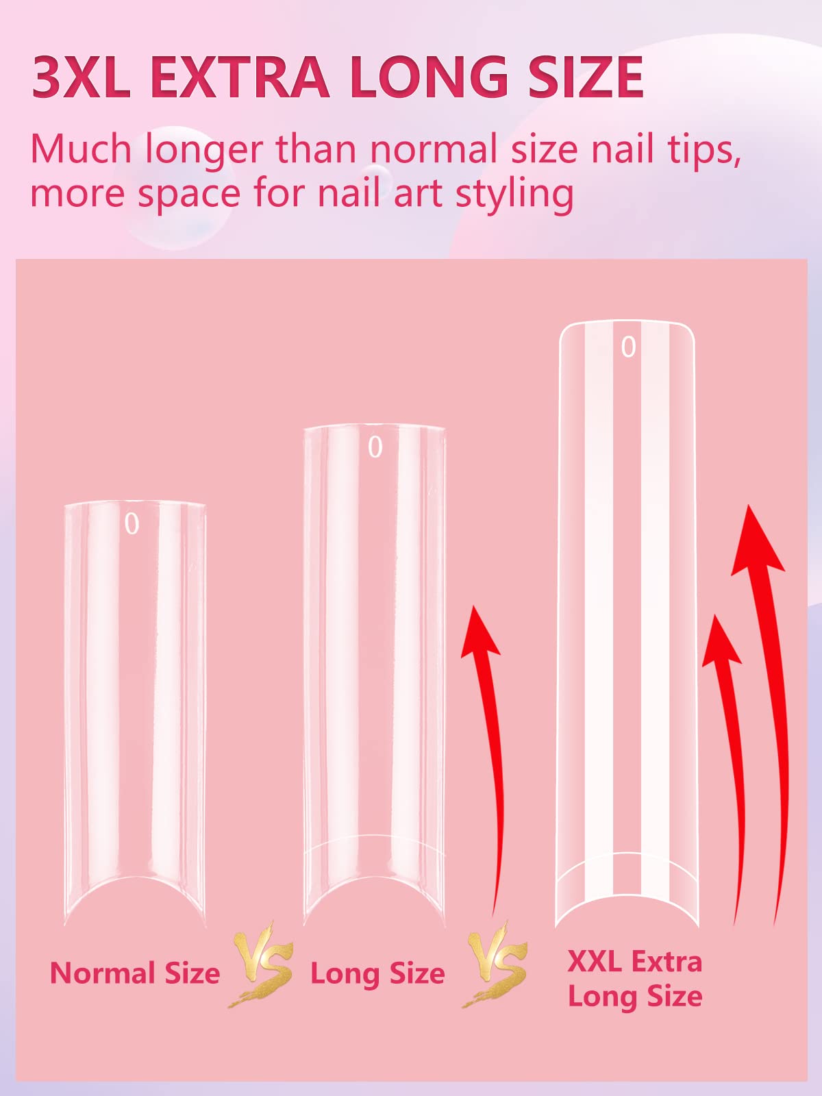 LIONVISON 504PCS Square Nail Tips on a nail art table