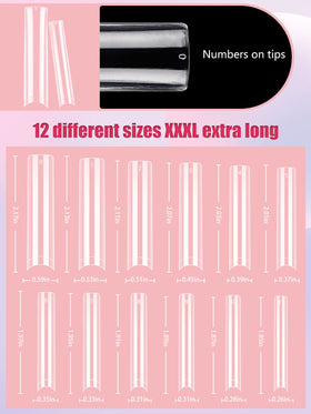 LIONVISON 504PCS Square Nail Tips with nail glue and tools