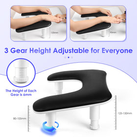 LIONVISON adjustable nail arm rest side view showing non-slip pad