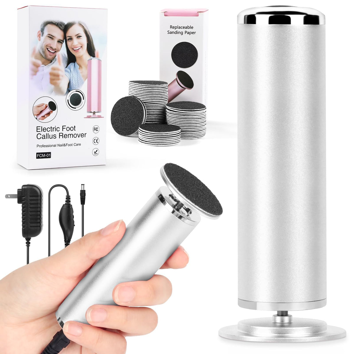 LIONVISON Electric Foot File front view with adjustable speed settings