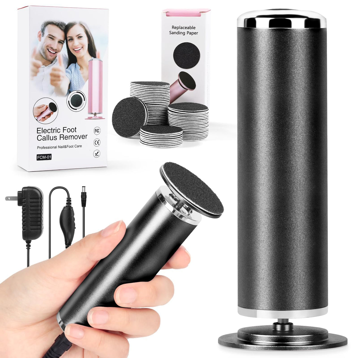 LIONVISON Electric Foot File front view with sleek design