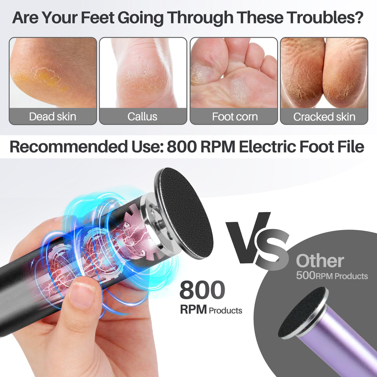 LIONVISON Electric Foot File packaging front view