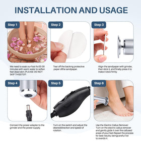 LIONVISON Electric Foot File Remover lifestyle scene on bathroom counter