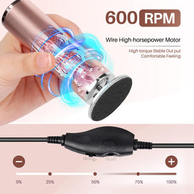 LIONVISON Electric Foot File Remover side view showing adjustable speed
