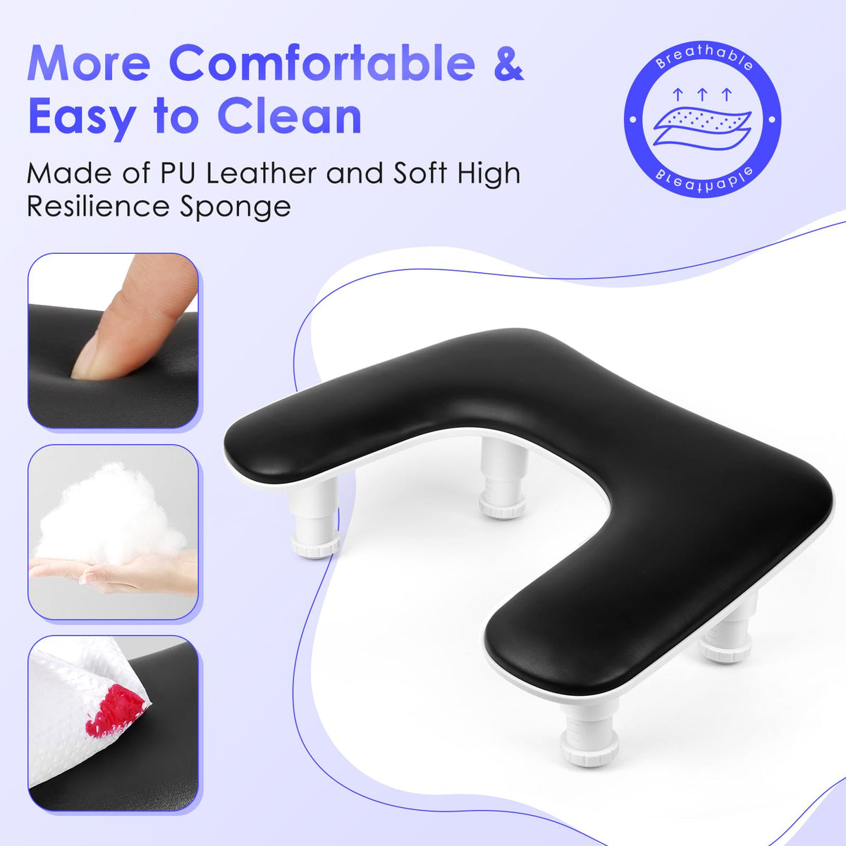 LIONVISON nail arm rest showcasing its leather material