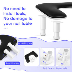 LIONVISON nail arm rest with dimensions displayed