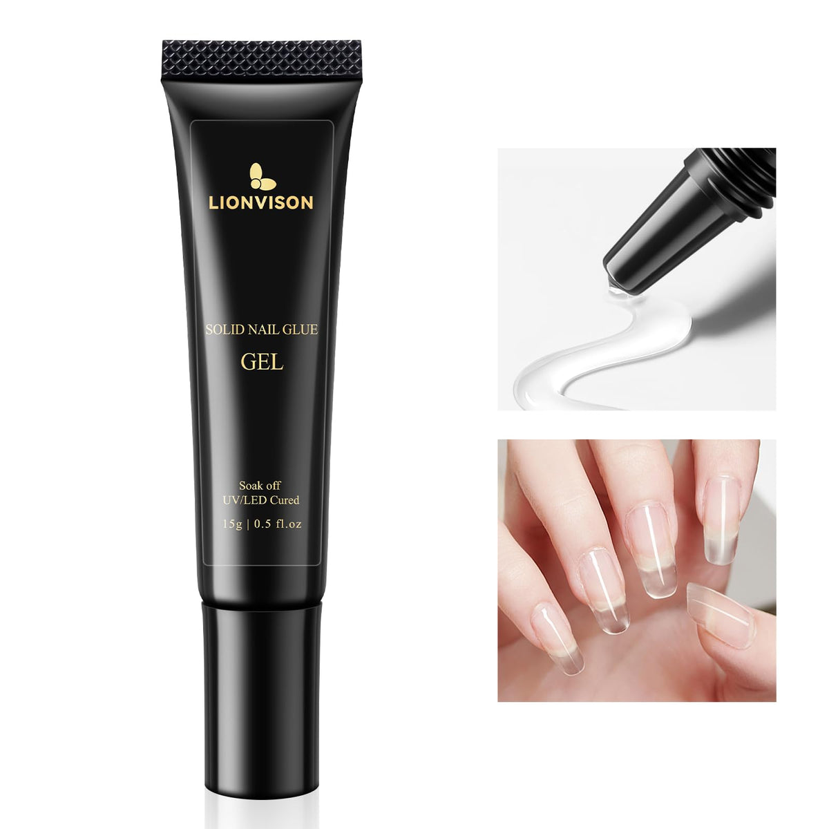 LIONVISON Nail Rhinestone Glue Gel 35g tube with precision tip