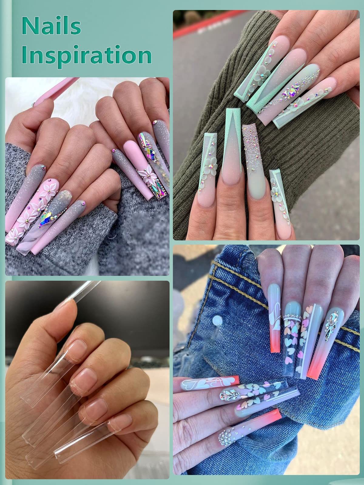 LIONVISON nail tips arranged for DIY nail art display