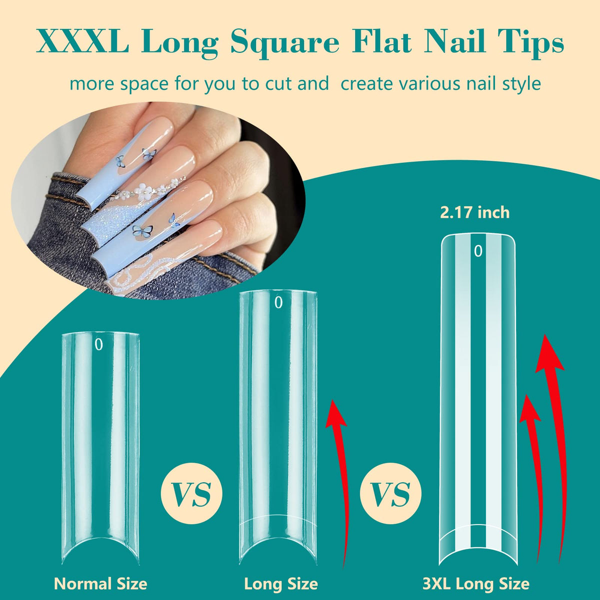 LIONVISON nail tips showing various sizes from 0 to 11