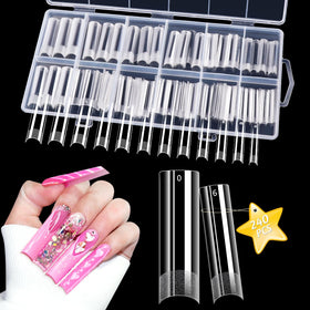LIONVISON XL Square Nail Tips front view with clear design