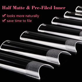 LIONVISON XL Square Nail Tips in use on manicured hands