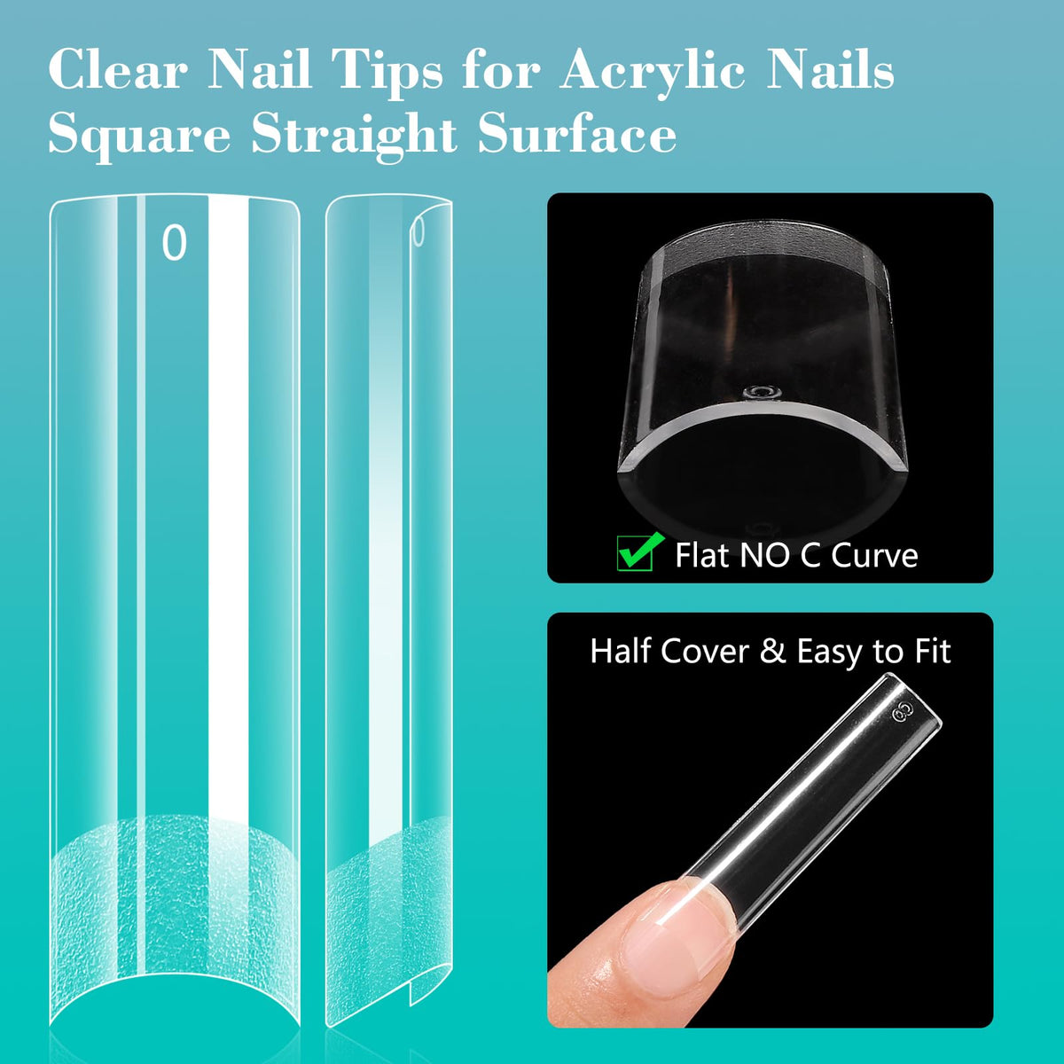 LIONVISON XL Square Nail Tips in use on nails