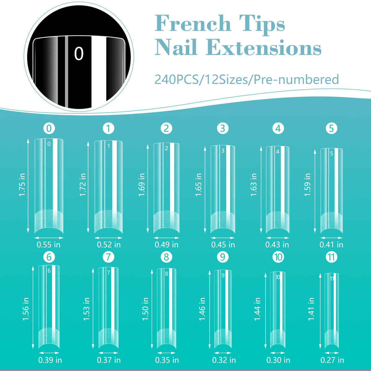 LIONVISON XL Square Nail Tips showing different nail shapes