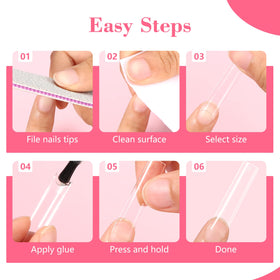 LIONVISON XL Square Nail Tips with tools for nail art