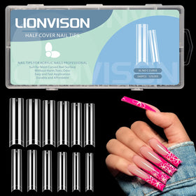 LIONVISON XXL Square Nail Tips 240PCS in storage box