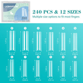 LIONVISON XXL Square Nail Tips displayed in various lengths
