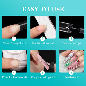 LIONVISON XXL Square Nail Tips in a lifestyle setting