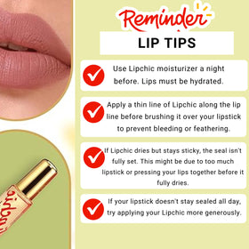 Lip Chic By Ella Transparent Lipstick Sealer on a makeup table