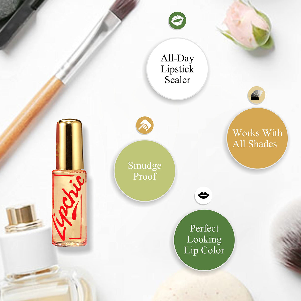 Lip Chic By Ella Transparent Lipstick Sealer with lipstick