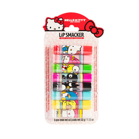 Lip Smacker 8-piece flavoured lip balm set featuring Hello Kitty characters