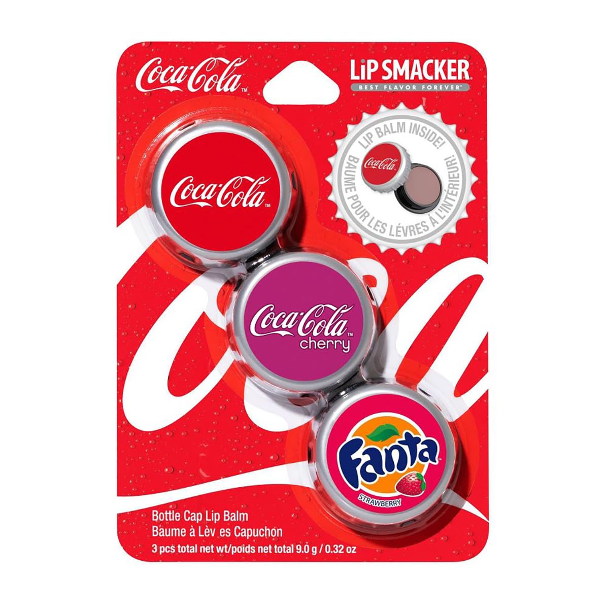 Lip Smacker Coca Cola Collection trio lip balms front view