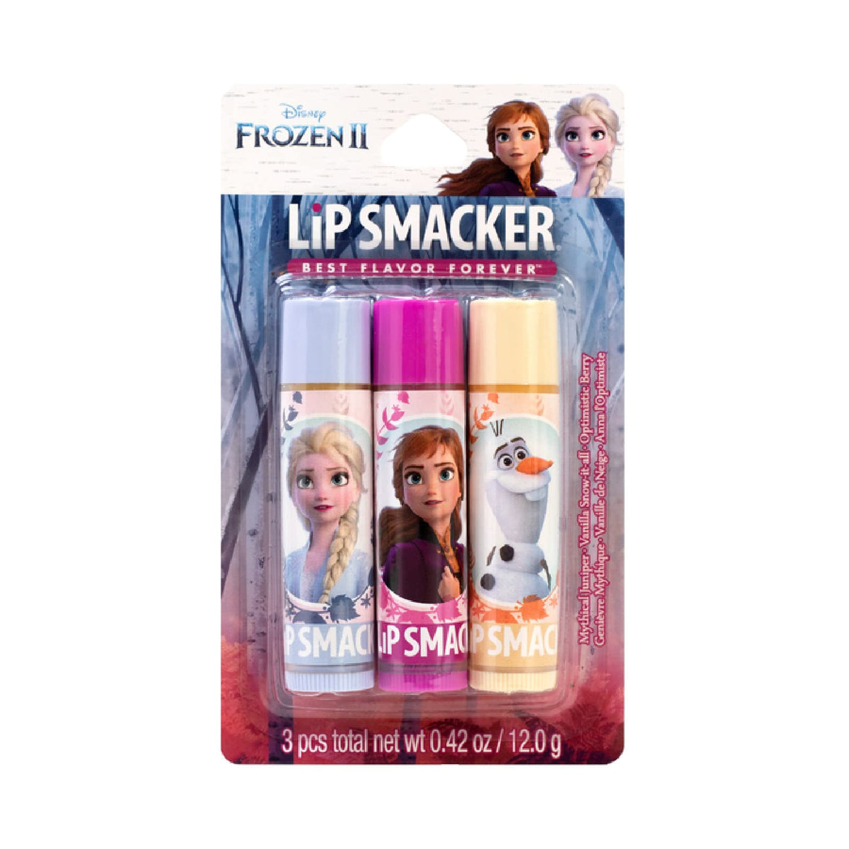Lip Smacker Disney Frozen 2 Flavoured Lip Balm Trio packaging front view