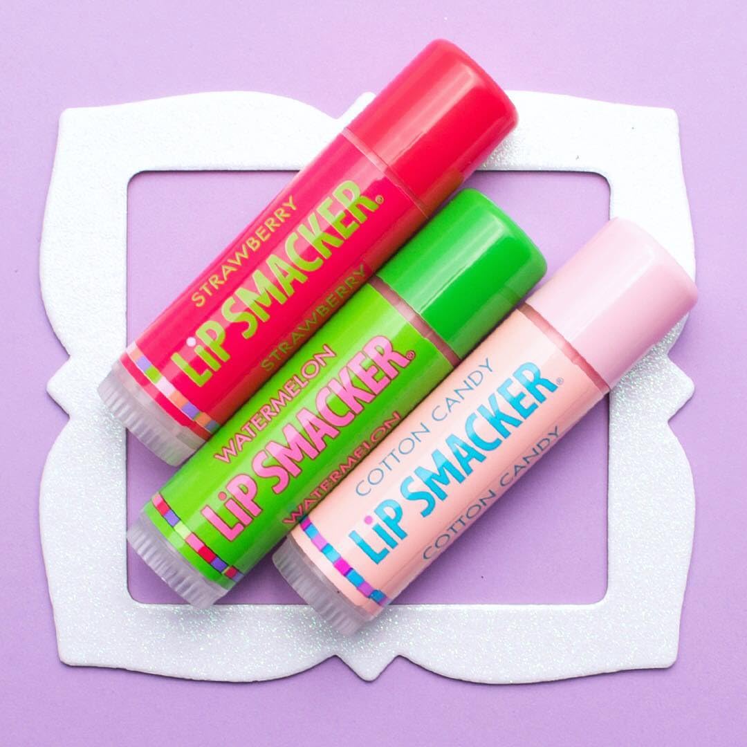 Lip Smacker Flavored Lip Balm Trio displayed on a flat surface