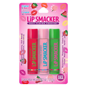 Lip Smacker Flavored Lip Balm Trio packaging front view
