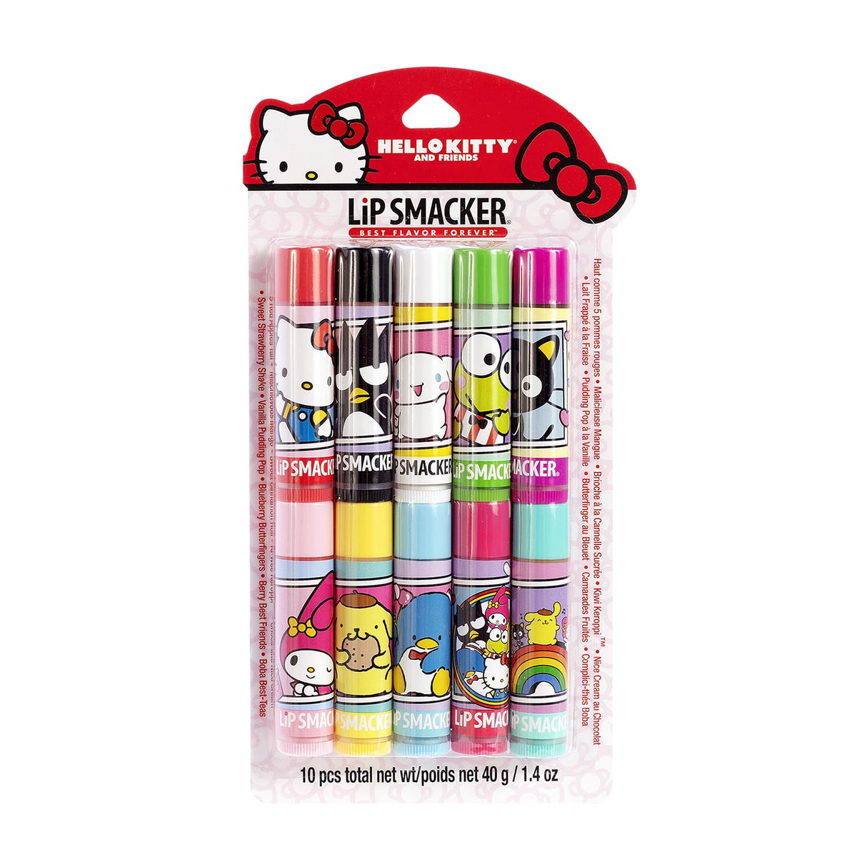 Lip Smacker Hello Kitty & Friends Pack front view with 10 lip balms