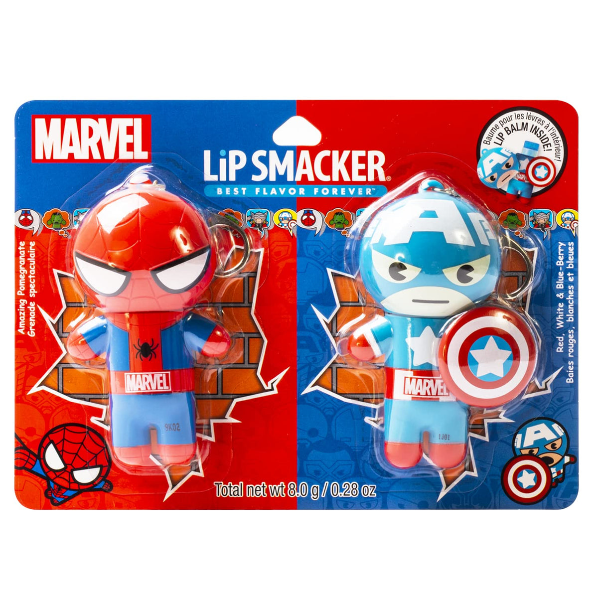 Lip Smacker Marvel lip balm set packaging