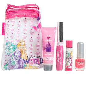 Lip Smacker Princess Glam Bag Makeup Set contents including nail polish and lotion
