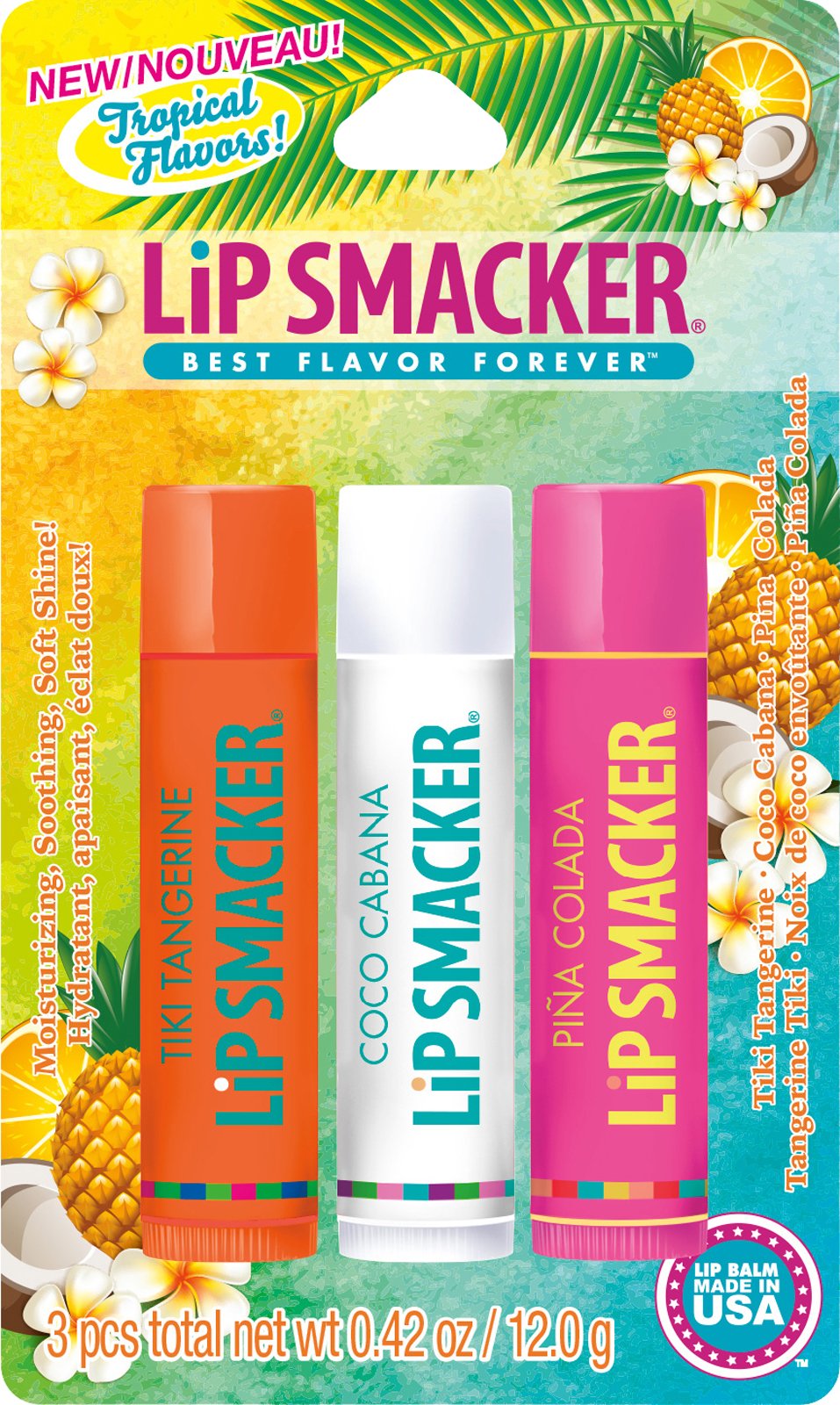 Lip Smacker Tropical Fever Lip Balm Trio packaging front view