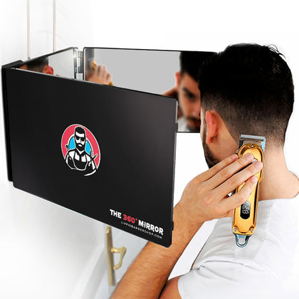 LIPFISBARBERSHOP.COM 360 Mirror front view with three sides