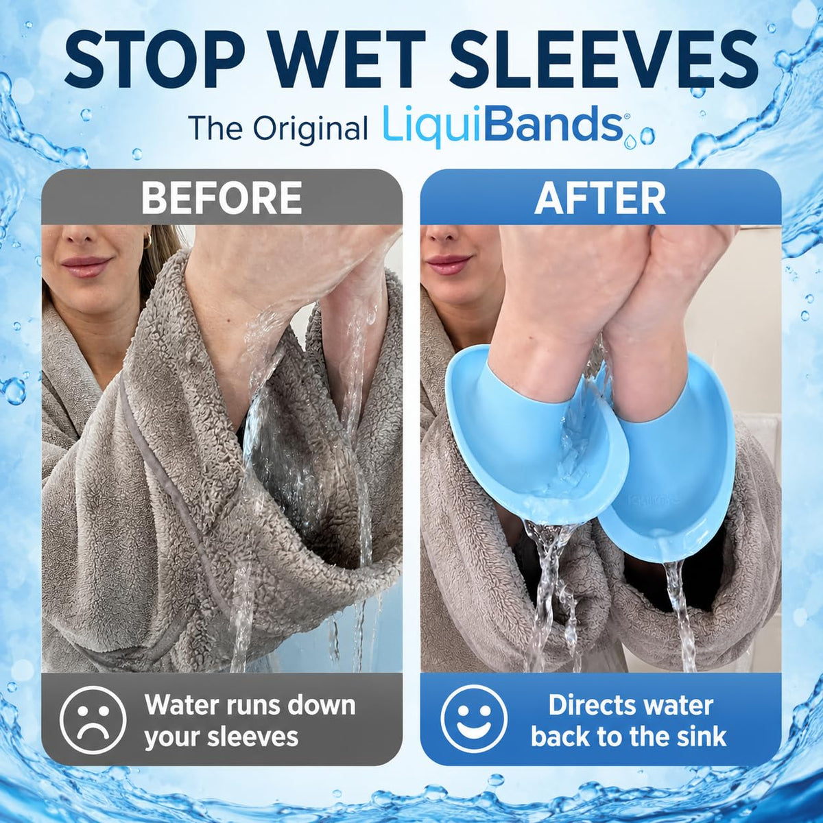 Liquilinks Face Washing Wristbands Grey side view