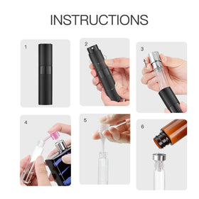 LISAPACK refillable perfume bottle showing transparent glass chamber