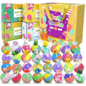 Lisotera 32 pack bath bombs for kids with colourful packaging