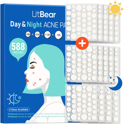 LitBear Acne Pimple Patches front view showing packaging