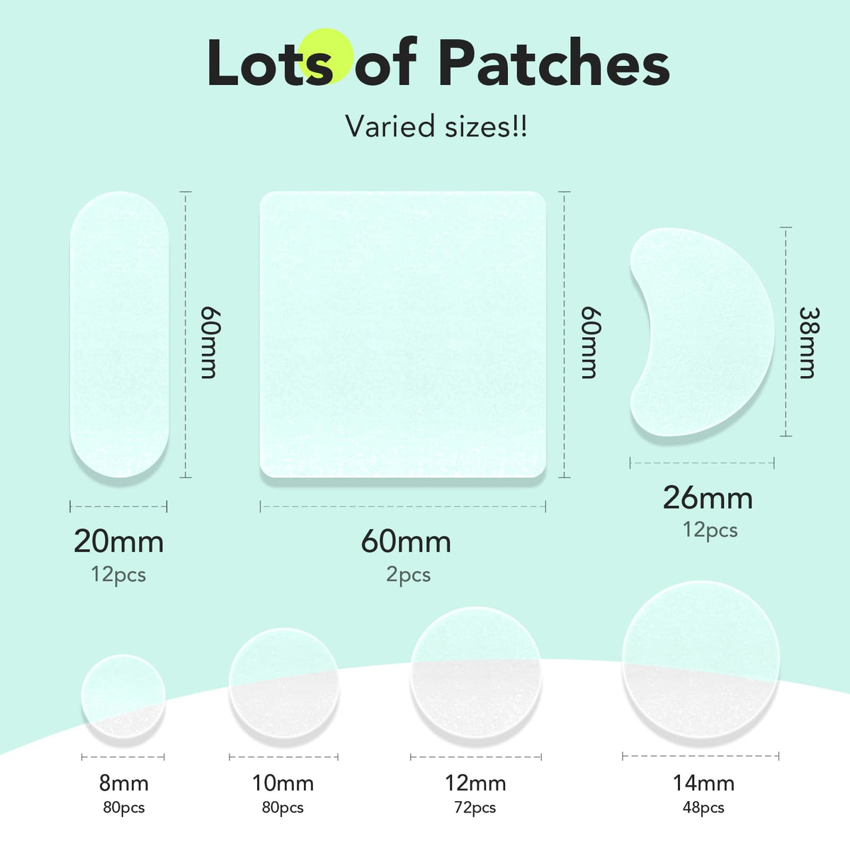 LitBear Large Pimple Patches showing various sizes
