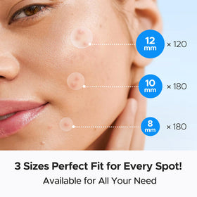 LitBear pimple patches in 8mm, 10mm, and 12mm sizes