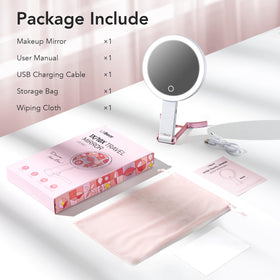 LitBear Travel Makeup Mirror showcasing rechargeable USB charging