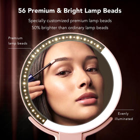 LitBear Travel Makeup Mirror showing 10X magnification side