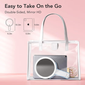 LitBear Travel Makeup Mirror with touch control interface