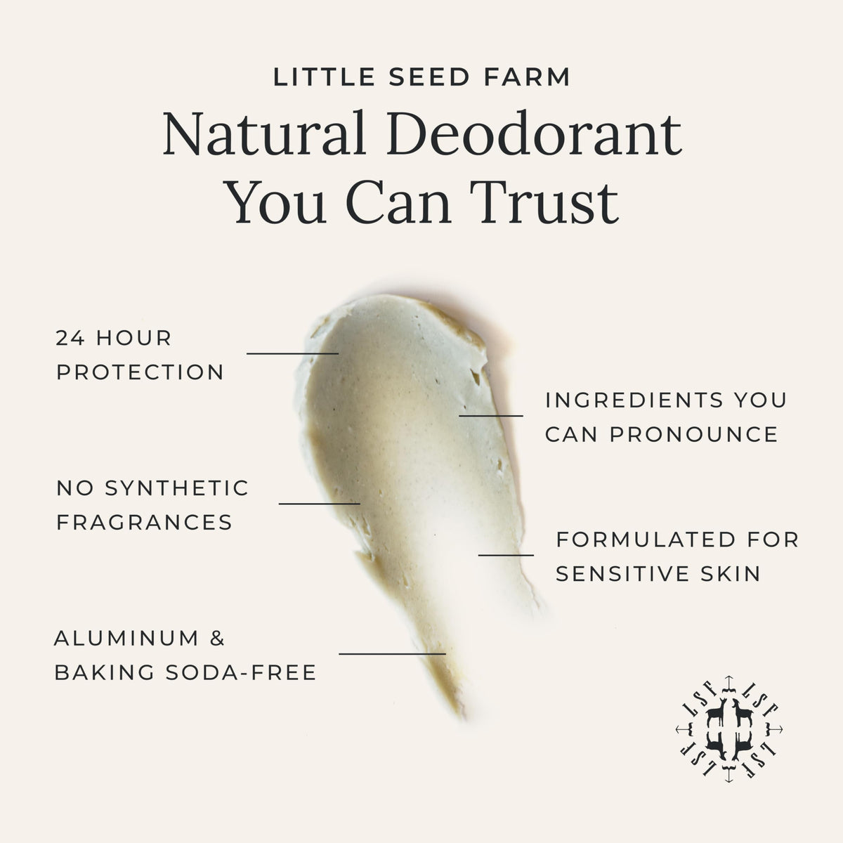 Little Seed Farm Deodorant Cream Blue Lotus with wooden scoop