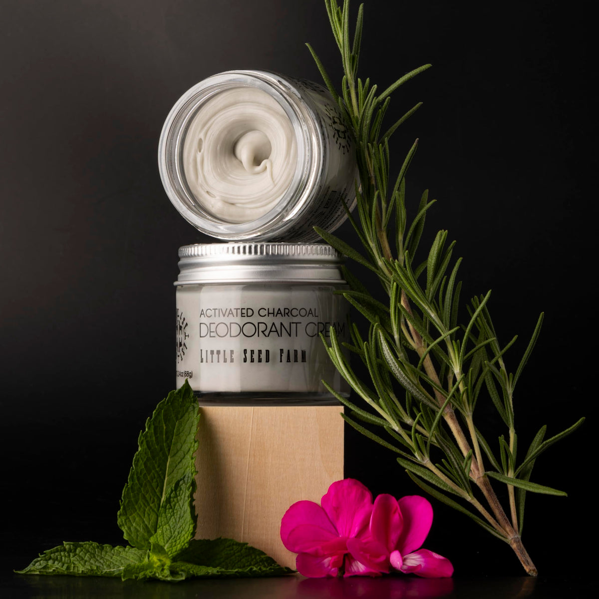 Little Seed Farm deodorant cream in a natural setting