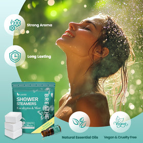 LIUCED Mint Shower Steamer with essential oil bottle