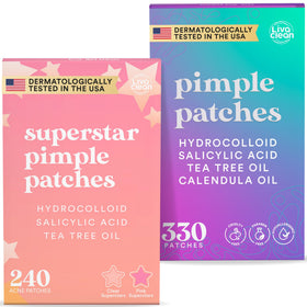 LivaClean 240 star pimple patches front view with packaging