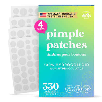 LivaClean 330 CT Pimple Patches front view with packaging