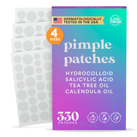 LivaClean 330 CT Pimple Patches front view with packaging