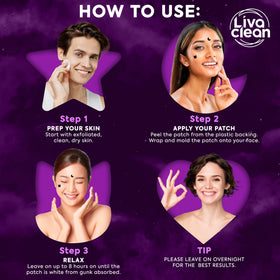 LivaClean Black Star Pimple Patches in various shapes